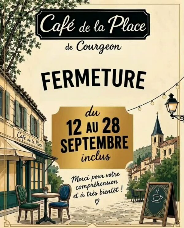 Fermeture temporaire pour congés. 
Réouverture le 29 septembre....